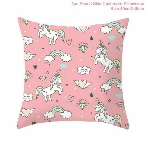 18/'/' Unicorn Cushion Cover Pillowcase Cute Cartoon Kid Room Home Sofa Decoration