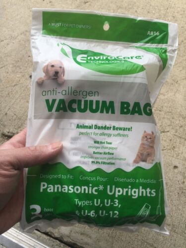 Hepa Allergy Upright Cloth Vacuum bags Panasonic U U2 U3 U6 U10 3 //pkg