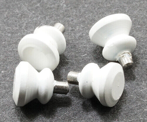 #05530-6 Pieces 1:12 Dollhouse Miniature White Doorknobs