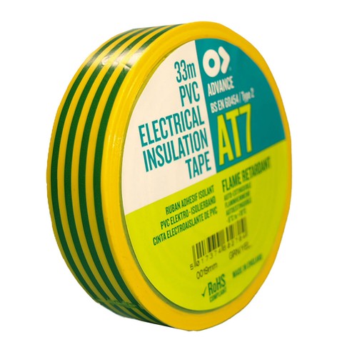 At7 Pvc-Elektro-Isolierband 19mm X 33m Bande Adhésive Marqueur Auto-Extinguible