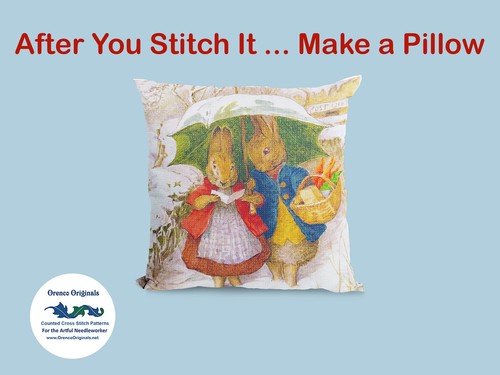 Beatrix Potter Peter Rabbit Handkerchief Counted Cross Stitch Chart Pattern