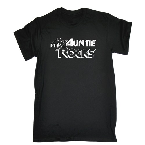 My Auntie Rocks T-SHIRT Aunt Mother Funny Tee Aunty Birth Baby Gift Birthday