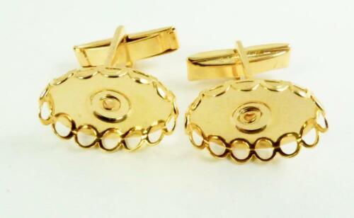 Cufflinks Oval Blank Findings-Choice $1.39 to $1.89~Rhodium or Gold Plated 