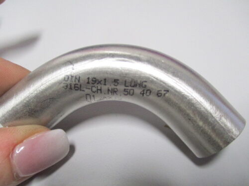 DIN19 X 1.5 Sanitary Weld Elbow Pipe Fitting 90 Degree Stainless Steel 316
