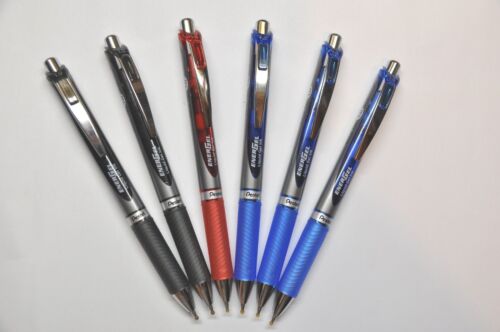 2 Black, 1 Red & 3 Blue Pentel EnerGel Pen 1.0 mm 6 pcs Set 