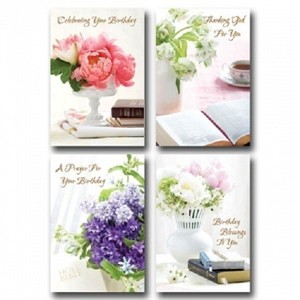 Christian Boxed Birthday Cards Lustrous (Bibles & Bouquets) KJV