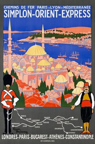 1921 Orient Express london to Istanbul Constantinople Railway Poster A3 Print 