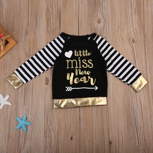 3pcs Baby Little Miss New Year Toddler Shirt Tops+Long Pants Outfits Set Clothes