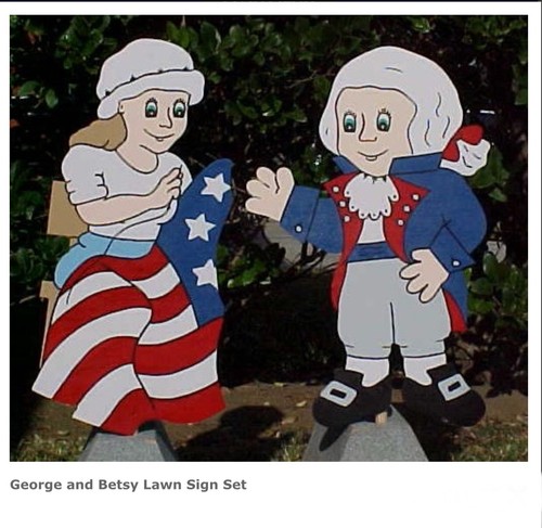 Homemade 4th of July lawn and garden sign