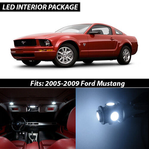 2005-2009 Ford Mustang White Interior LED Lights Package Kit