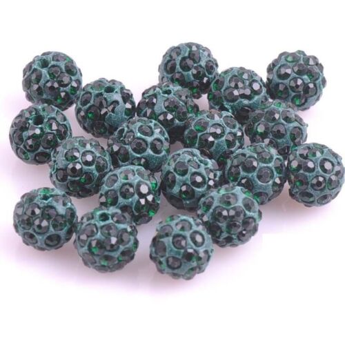 100PCS Czech Crystal Rhinestones Pave Clay Round Disco Ball Spacer Beads 6-12MM 