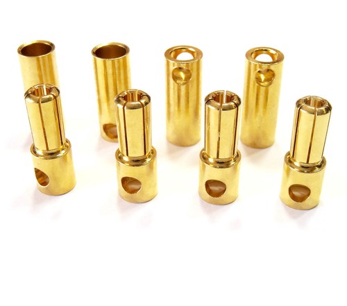 5 Paar 5mm 5,0mm 5 mm Stecker Goldstecker Buchse Schrumpfschlauch Lipo Akku RC