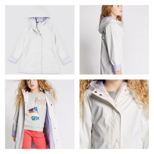 BNWT Girls M&S Marks & Spencer White Fisherman Spring Coat Jacket Stormwear AR 
