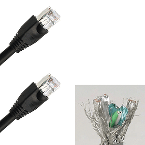 300/'ft 23-AWG CAT6 Black Network Shielded Cable Outdoor UL Copper Ethernet Lan