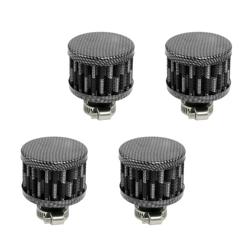 4 X Car Cool Clean Air Intake Filter Turbo Vent Crankcase Breather 12mm Carbon