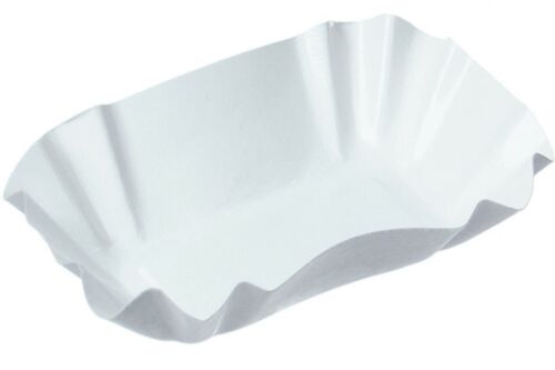 Ku51 Bowl of Chips White 9 x 14 x 3 cm Paper Tray Curry Sausage Takeaway Grill