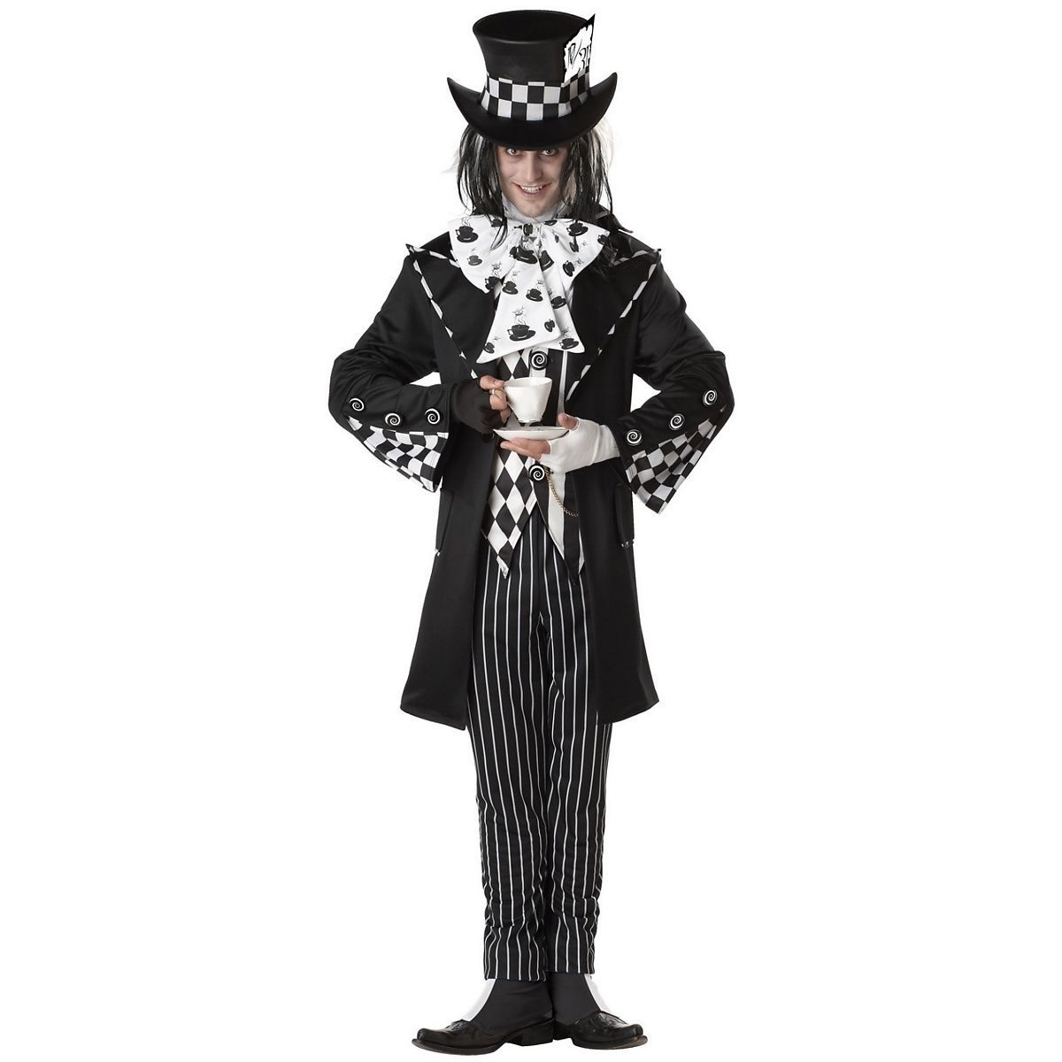 Dark Mad Hatter Scary Spooky Halloween Cosplay Costume for Adult Men