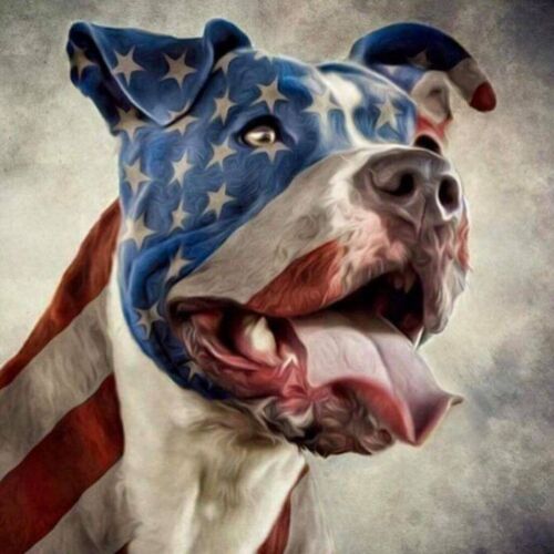 5D Diamond Painting Full Drill American Flag Dog Home Embroidery Decor Gifts 