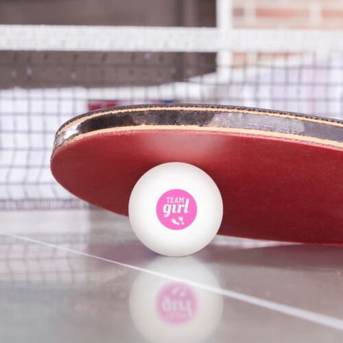 Équipe Fille Bébé Rose Empreintes Fantaisie Tennis de Table Ping Pong Balle Pack de 3