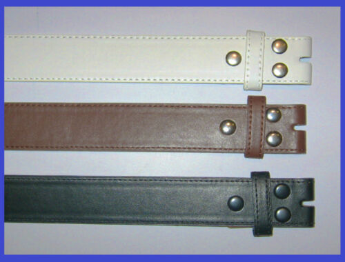 NEW Men&#039;s Women&#039;s Black Brown Leather Snap On Belt No Buckle w/ stitch