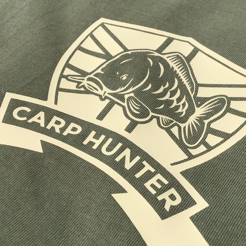 CARP HUNTER Olive Green Mens Cotton Original Fishing Angling Clothing T Shirt