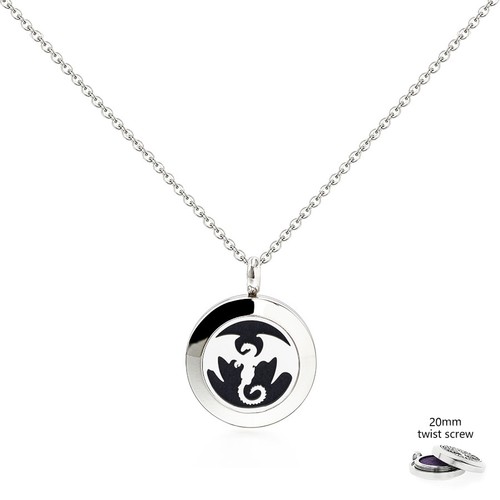 Locket Necklace Fragrance Essential Oil Aromatherapy Diffuser Pendant Twist Open
