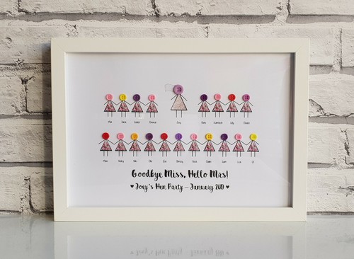 Bouton de personnes Cadre pour mariée et poules Hen Party * demoiselles d/'honneur Anniversaire