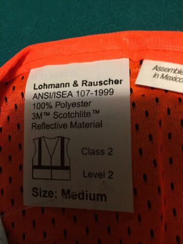 Class 2 Mesh Polyester Lohmann & Rauscher Reflective Safety Vest Size Medium 