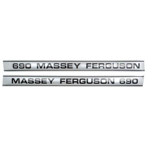 Massey-Ferguson MF 690 MF690 Tractor Basic Hood Decal Set 