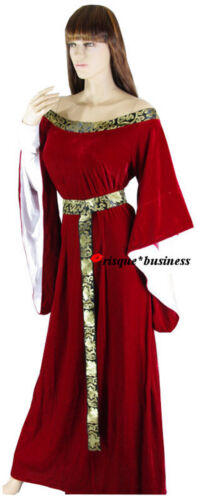 Medieval Red Maid Marian Game of Thrones Dress Gown Costume 10 12 14 16 18 20 22 