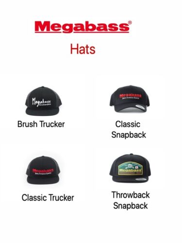 Caps Choose Style Megabass Snapback /& Trucker Fishing Hats