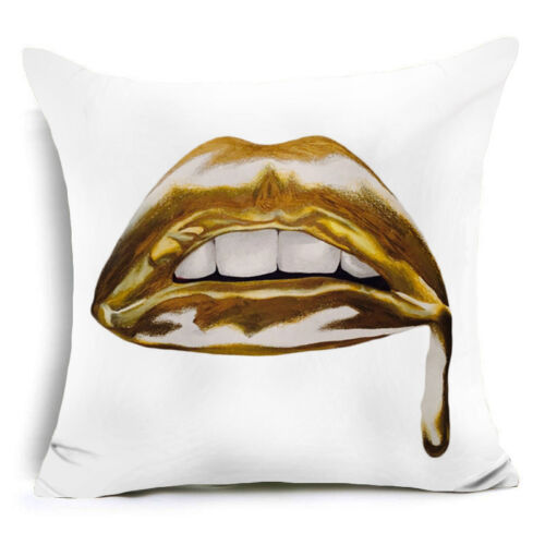 Bling Sequin Bronzing Pillow Case Throw Cushion Cover Art Stripe Lips Eyelash 2h