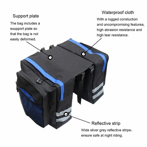 Outdoor Bike Bicycle Cycling Rear Seat Double Panniers Bag Trunk Rack Pack