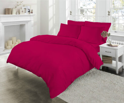 Percale t180 Plain Duvet Cover with Pillow Case Quilt Cover Bed Set All Sizes