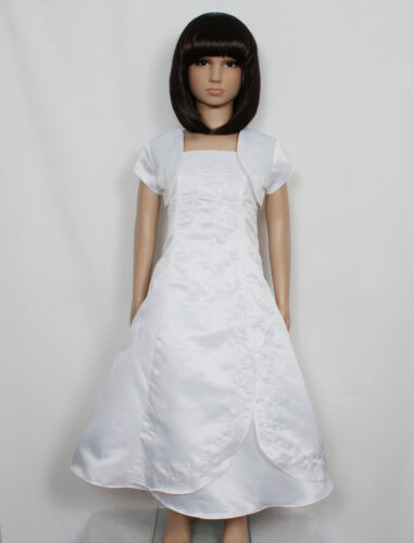 New Holy Communion Bridesmaid Flower Girls Dress+Bolero in 2 Colour  from 2-14Y