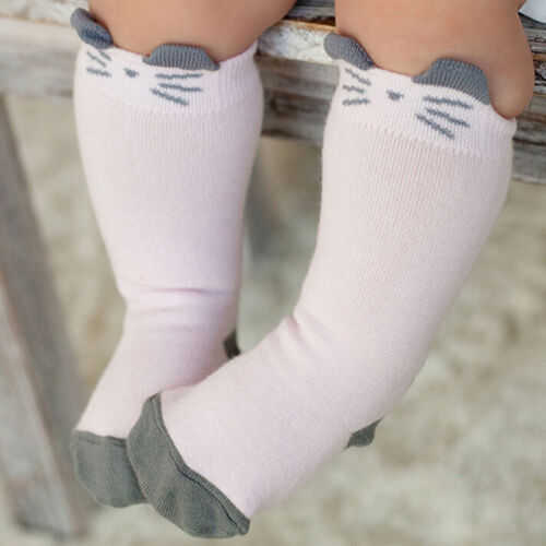 1 Para Neugeborenen Kleinkind Kniehohe Socke Baby Socken Anti Rutsch Katze H9