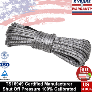 1//4/'/' x 50/' 7700LBs Synthetic Winch Line Cable Rope with Sheath Grey For ATV UTV