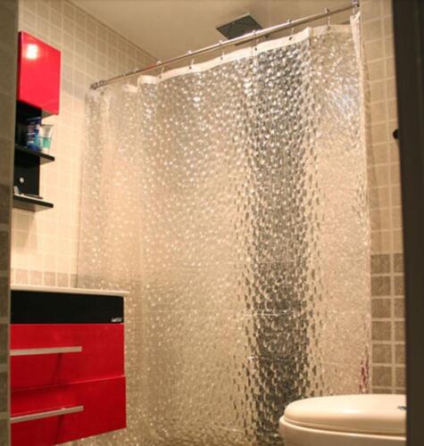 3D Effect Clear Shower Curtain With Hooks , Water Cube Shower Curtain Liner WT