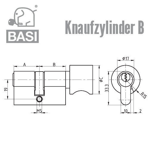 Schließzylinder gleichschließend und Halbzylinder BASI AS Modus Doppel- Knauf