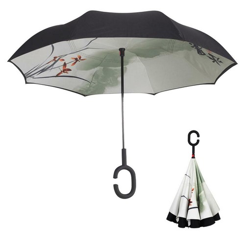 Umbrella Umbrella Double-Layer Weatherproof Windproof Straight Car Reverse K8ML