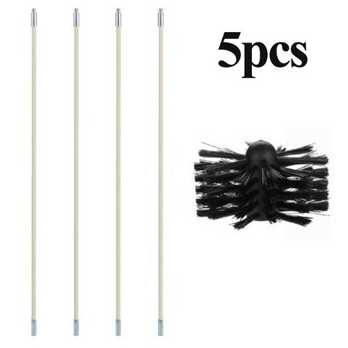 UK Drill Powered Chimney Cleaning Kits Flue Brush Cleaner Fireplace Sweep Rotary