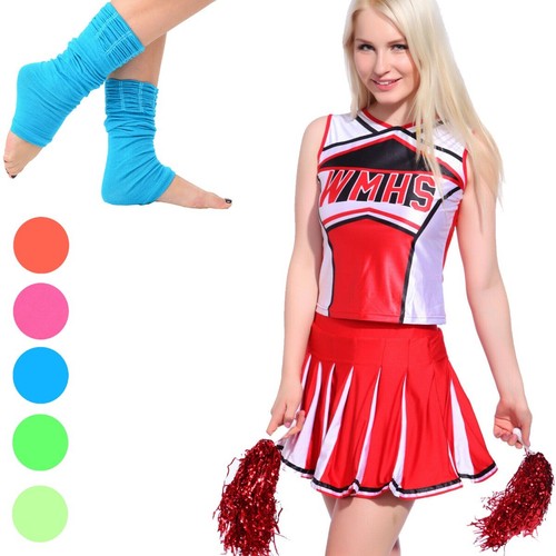 XS XL CHEERLEADER OUTFIT or LEGWARMERS Women/'s Festival Fancy Dress Costume UK