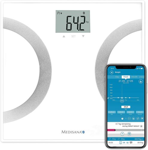 MEDISANA BS 445 Connect digitale Körperanalysewaage 180 kg Körperfett mit App ✅