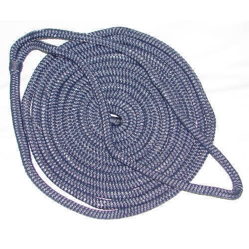 5//8 Inch x 20 Ft Navy Blue Double Braid Nylon Mooring and Docking Line for Boats