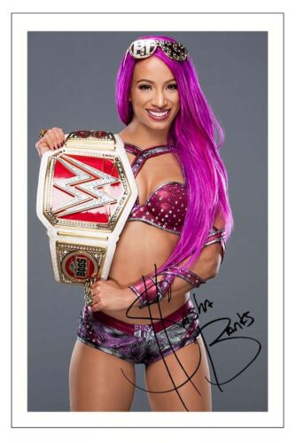 SASHA BANKS Signed Autograph PHOTO Signature Gift Print WWE WRESTLING DIVA