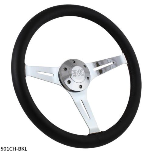 Horn 1948-1959 Vintage GMC w//ididit Column 15/" Black  Leather Steering Wheel