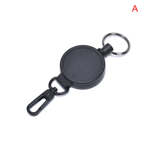 Badge Reel Pull Keychain Retractable ID Holder Security Card Clip Key Ring Bl W6