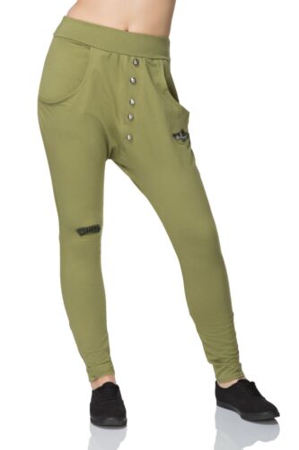 Women/'s Harem Baggy Pantalon avec poches et militaire timbres Comfy Pantalon FK1519