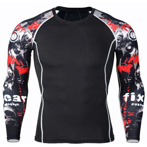 Men Compression T Shirt Under Thermal  Base Layer Sports Long Sleeve Fiitness 