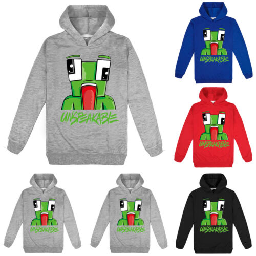 Unspeakable Kids Hoodie Hooded Sweatshirt Frog Print Long Sleeve Jumper Pullover 